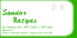 sandor matyas business card